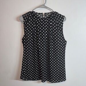 Black and White Polka Dot Sleeveless Top